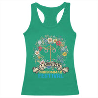 Funny I Survived Midsommar Festival Racerback Tank Top Sweden Summer Festival Maypole