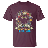 Funny I Survived Midsommar Festival T Shirt Sweden Summer Festival Maypole