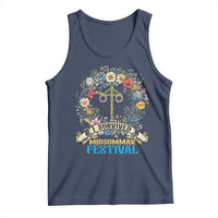 Funny I Survived Midsommar Festival Tank Top Sweden Summer Festival Maypole
