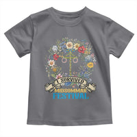 Funny I Survived Midsommar Festival Toddler T Shirt Sweden Summer Festival Maypole