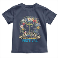 Funny I Survived Midsommar Festival Toddler T Shirt Sweden Summer Festival Maypole