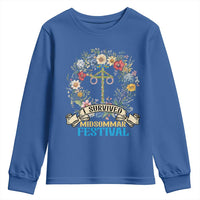 Funny I Survived Midsommar Festival Youth Sweatshirt Sweden Summer Festival Maypole