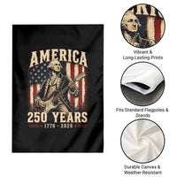 George Washington Playing Guitar 4th July US 250th Anniversary Garden Flag