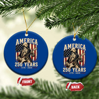 George Washington Playing Guitar 4th July US 250th Anniversary Ceramic Ornament