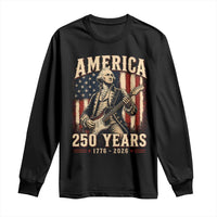 George Washington Playing Guitar 4th July US 250th Anniversary Long Sleeve Shirt