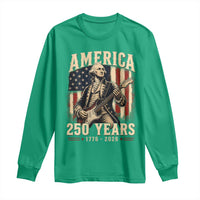 George Washington Playing Guitar 4th July US 250th Anniversary Long Sleeve Shirt