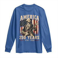 George Washington Playing Guitar 4th July US 250th Anniversary Long Sleeve Shirt