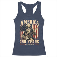 George Washington Playing Guitar 4th July US 250th Anniversary Racerback Tank Top