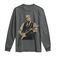 US Nation's Leader Playing Electic Rock Guitar Retro Vintage Long Sleeve Shirt