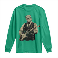 US Nation's Leader Playing Electic Rock Guitar Retro Vintage Long Sleeve Shirt