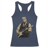 US Nation's Leader Playing Electic Rock Guitar Retro Vintage Racerback Tank Top