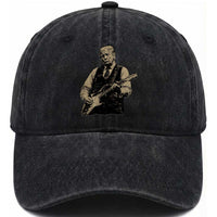 US Nation's Leader Playing Electic Rock Guitar Retro Vintage Washed Cotton Baseball Cap