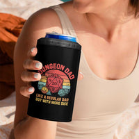 Dungeon Dad Like A Regular Dad But With More Dice 4 in 1 Can Cooler Tumbler RPG Father Gamer