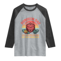 Dungeon Dad Like A Regular Dad But With More Dice Raglan Shirt RPG Father Gamer
