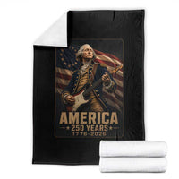 George Washington Playing Guitar USA 250th Anniversary Vintage 4th of July Throw Blanket