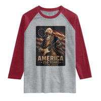 George Washington Playing Guitar USA 250th Anniversary Vintage 4th of July Raglan Shirt