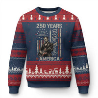 Abraham Lincoln Playing Guitar 4th July 250 Years America Ugly Christmas Sweater