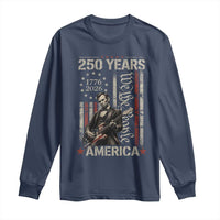 Abraham Lincoln Playing Guitar 4th July 250 Years America Long Sleeve Shirt