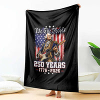 George Washington Playing Guitar 250th Anniversary USA Throw Blanket We The People 250 Years 1776 2026