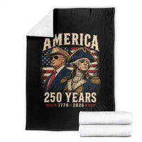 250th Anniversary USA George Washington and US Nations Leader Throw Blanket America 250 Years 1776 2026