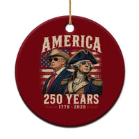 250th Anniversary USA George Washington and US Nations Leader Ceramic Ornament America 250 Years 1776 2026