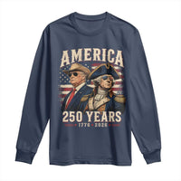 250th Anniversary USA George Washington and US Nations Leader Long Sleeve Shirt America 250 Years 1776 2026