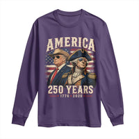 250th Anniversary USA George Washington and US Nations Leader Long Sleeve Shirt America 250 Years 1776 2026