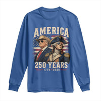 250th Anniversary USA George Washington and US Nations Leader Long Sleeve Shirt America 250 Years 1776 2026