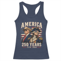 250th Anniversary USA George Washington and US Nations Leader Racerback Tank Top America 250 Years 1776 2026