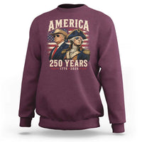 250th Anniversary USA George Washington and US Nations Leader Sweatshirt America 250 Years 1776 2026