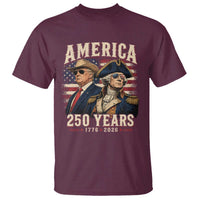 250th Anniversary USA George Washington and US Nations Leader T Shirt America 250 Years 1776 2026