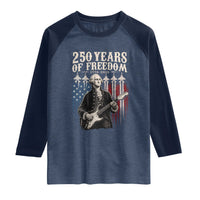 George Washington Playing Guitar 250 Years of Freedom Raglan Shirt