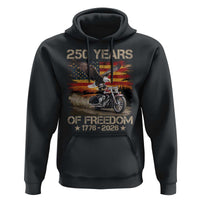 250 Years Of Freedom Patriotic Biker US Flag Motorcycle Lover Hoodie