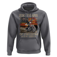 250 Years Of Freedom Patriotic Biker US Flag Motorcycle Lover Hoodie