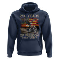 250 Years Of Freedom Patriotic Biker US Flag Motorcycle Lover Hoodie