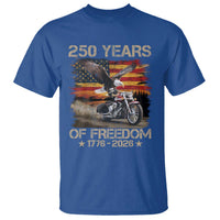 250 Years Of Freedom Patriotic Biker US Flag Motorcycle Lover T Shirt