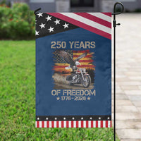 250 Years Of Freedom Patriotic Biker US Flag Motorcycle Lover Patriotic Garden Flag