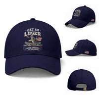 Get In Loser We Are Crossing The Delaware Baseball Cap Funny George Washington Patriotic 4th of July