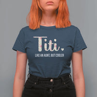 Funny Auntie T Shirt For Women Like An Aunt But Cooler Flower - Wonder Print Shop