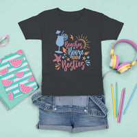 Funny Girls Trip T Shirt For Kid Beaches Booze And Besties Seashell Cocktail - Wonder Print Shop