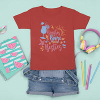 Funny Girls Trip T Shirt For Kid Beaches Booze And Besties Seashell Cocktail - Wonder Print Shop