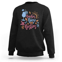 Funny Girls Trip Sweatshirt Beaches Booze And Besties Seashell Cocktail - Wonder Print Shop