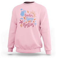 Funny Girls Trip Sweatshirt Beaches Booze And Besties Seashell Cocktail - Wonder Print Shop