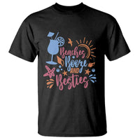 Funny Girls Trip T Shirt Beaches Booze And Besties Seashell Cocktail - Wonder Print Shop