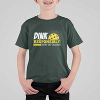 Funny Pickleball T Shirt For Kid Dink Responsibly Don't Get Smashed Pickle Ball Player - Wonder Print Shop