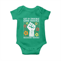 John Lewis Quote Baby Onesie Get In Good Necessary Trouble Civil Rights Handfist - Wonder Print Shop