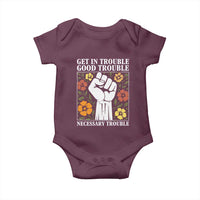 John Lewis Quote Baby Onesie Get In Good Necessary Trouble Civil Rights Handfist - Wonder Print Shop
