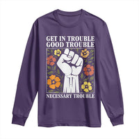 John Lewis Quote Long Sleeve Shirt Get In Good Necessary Trouble Civil Rights Handfist - Wonder Print Shop