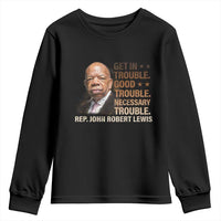 Rep John Lewis Youth Sweatshirt Get In Good Necessary Trouble Social Justice - Wonder Print Shop
