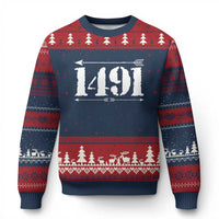 Proud Native American 1491 Indigenous People Day Ugly Christmas Sweater - Wonder Print Shop